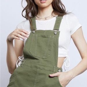 Green Cargo Overall Mini Dress